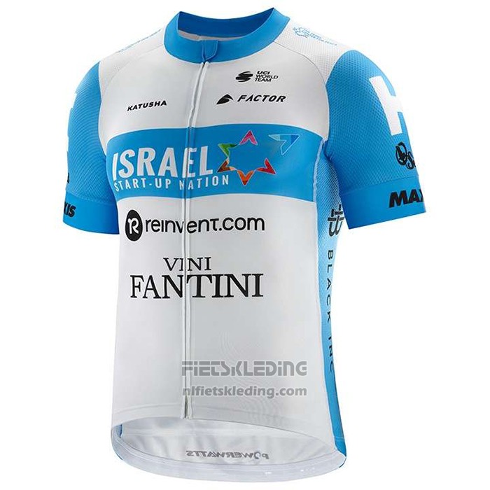 2020 Fietskleding Israel Cycling Academy Lichtblauw Wit Korte Mouwen en Koersbroek
